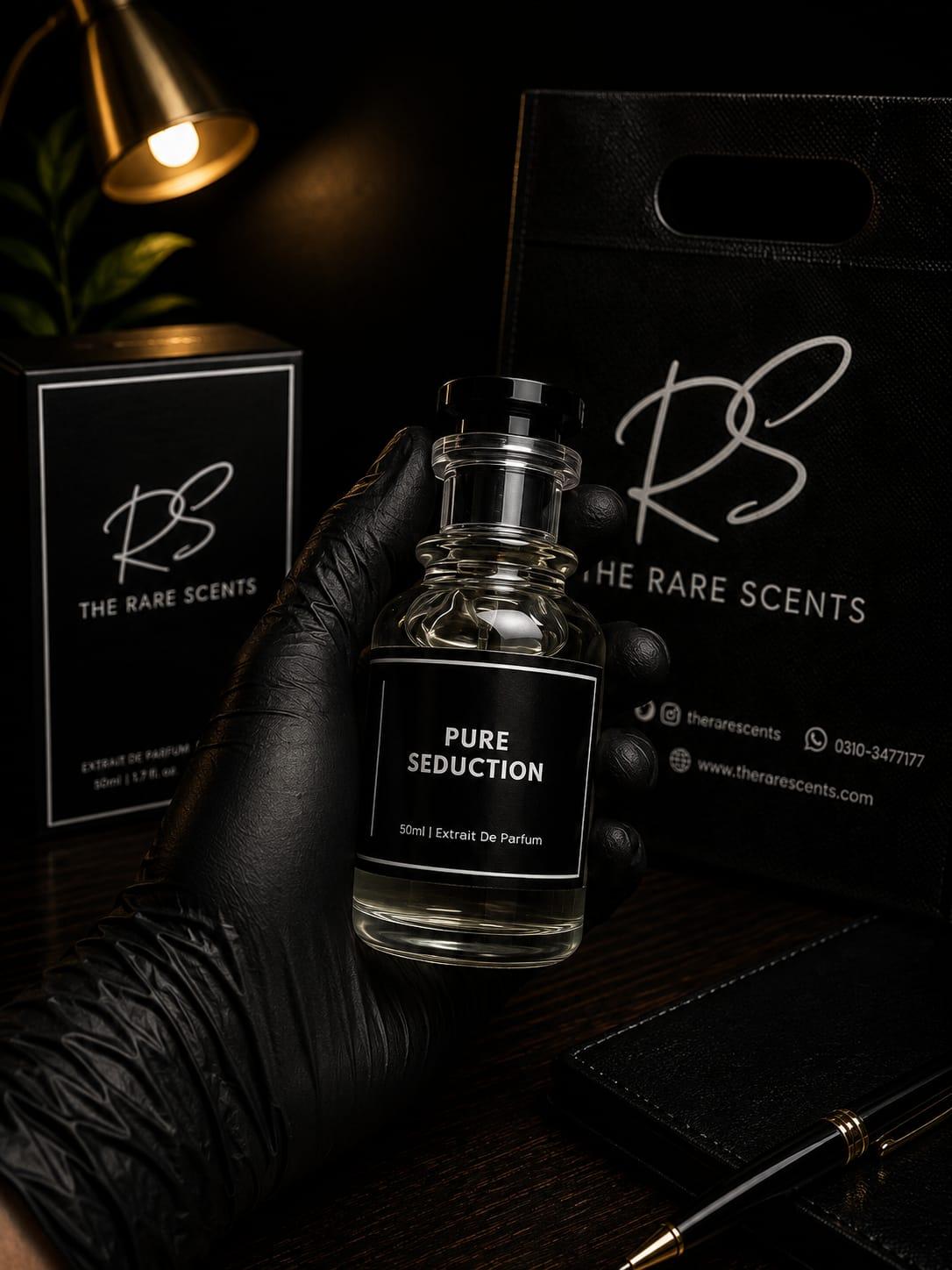 Pure Seduction perfume bottle by The Rare Scents — original fragrance in Pakistan